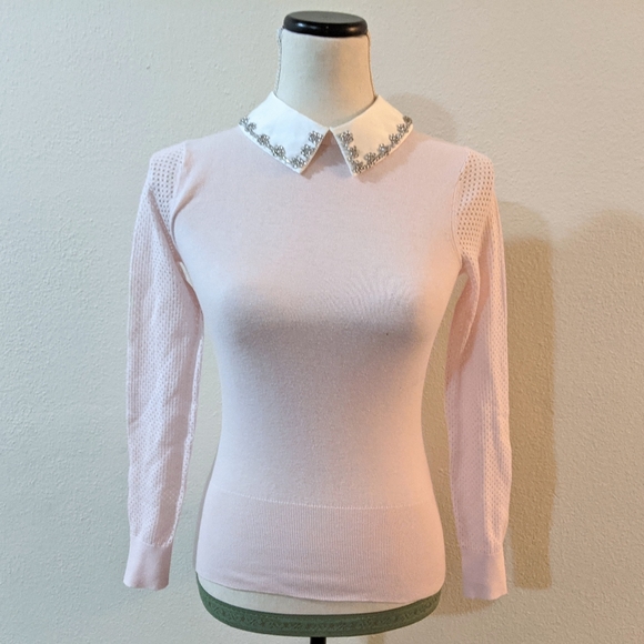 Ted Baker London Tops - Ted Baker Jeweled Collar Sweater